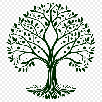A stylized illustration of a tree, suitable for vector art and graphic design projects.