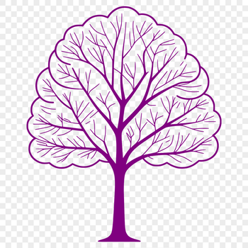 A stylized illustration of a tree with simple shapes and lines, suitable for vector graphics and cutting machines.