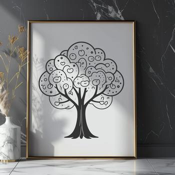 A detailed illustration of a tree in vector format, suitable for digital design and cutting machine projects.