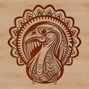 A colorful illustration of a turkey, perfect for farm-themed designs or holiday decorations.