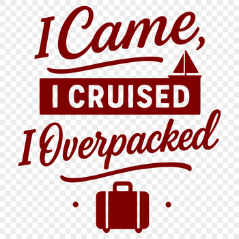 A vector graphic illustration of colorful cruise-themed quote designs.
