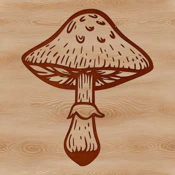 SVG graphic of a mushroom suitable for various design applications.