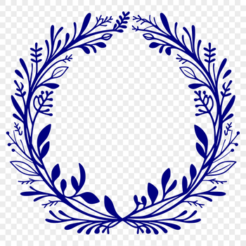 A digital illustration of a floral wreath made with vector lines, suitable for printing in various formats.