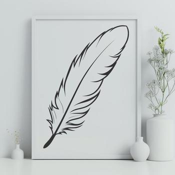 An SVG clip art design featuring a detailed illustration of a single feather.