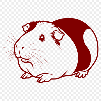 A cartoon illustration of a guinea pig, designed as vector art for digital use.