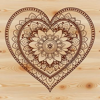 A colorful mandala heart design created as a vector graphic, suitable for various digital applications.