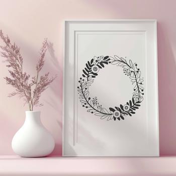A floral design used as a vector template for digital art creation.