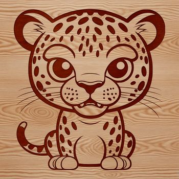 A sleek and powerful big cat with spots, ideal as vector art for various designs.