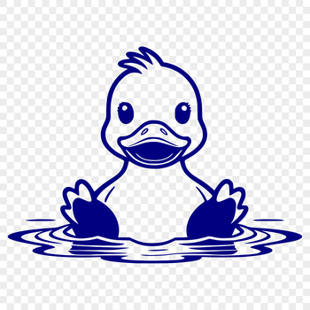 A simple line art illustration of a duck, suitable for use as vector graphics in digital designs.
