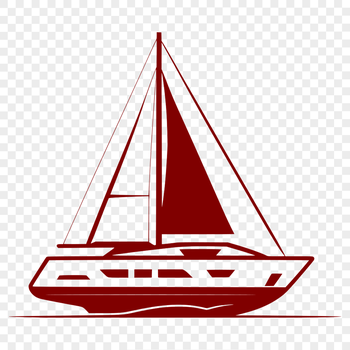 A simple line-drawn boat vector illustration suitable for digital cutting machines like Cricut or laser cutters.