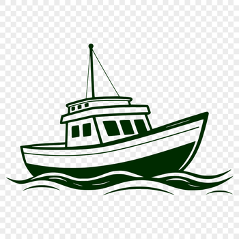 An SVG design of a vessel on the water.