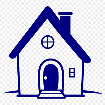 A simple 2D representation of a house building with clean lines and basic design elements.