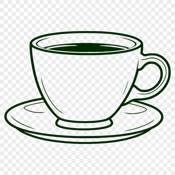 Teacup design with delicate handle and rim, ideal for use in craft projects.