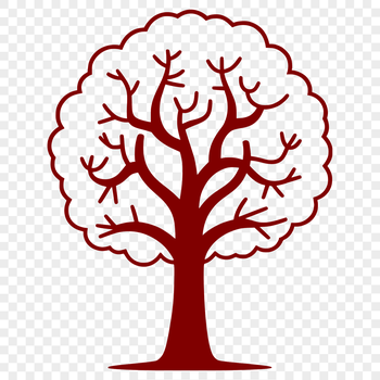 An illustration of a single tree with roots and branches in a simple style.