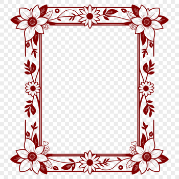 A digital frame design made from floral patterns and shapes.