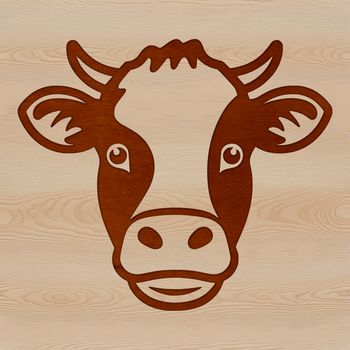 A detailed illustration of a cow's head, suitable for vector design and digital crafting.