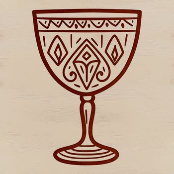 An SVG design element featuring a stylized cup shape, ideal for digital applications and cutting machine use.