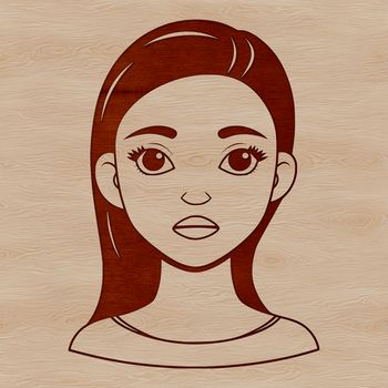 Vector illustration of a young female figure.
