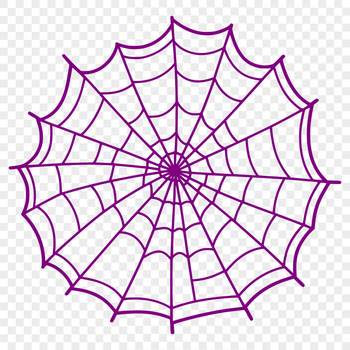 A high-resolution SVG illustration of a spider web with intricate details.