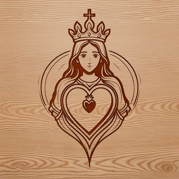Religious iconography SVG illustration of the Sacred Heart symbol.