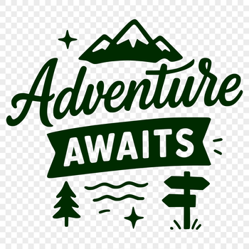 SVG design featuring motivational vacation quotes and illustrations.
