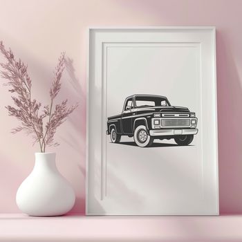 A detailed illustration of a pickup truck for graphic design projects.