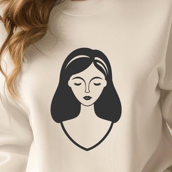 SVG design illustration of a woman suitable for various creative projects and crafts, including cutting machine designs.