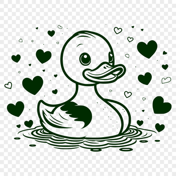 An animal design featuring a simple duck silhouette.