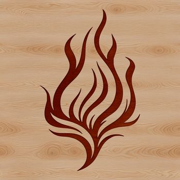 A graphic representation of flames as a single element.