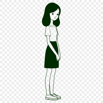 A young girl in a casual outfit with a neutral background.