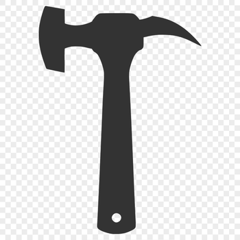 A high-resolution vector illustration of a hammer tool.