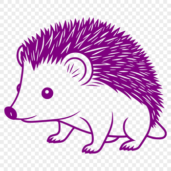 A vector illustration of a hedgehog, suitable for various design applications.