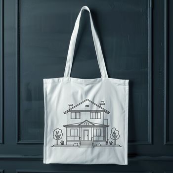 A simple house design made from clean lines and geometric shapes.