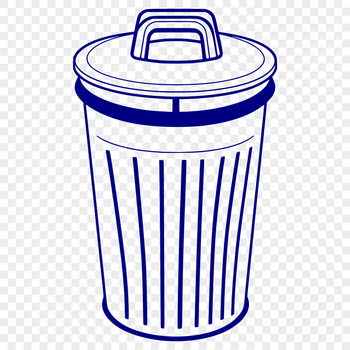 Vector illustration of a trash can with a lid, suitable for graphic design projects.