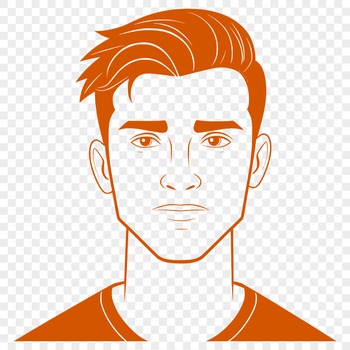 Illustrative male figure designed as an SVG vector graphic.