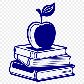 A digital illustration of an apple book with pages, suitable for educational purposes.