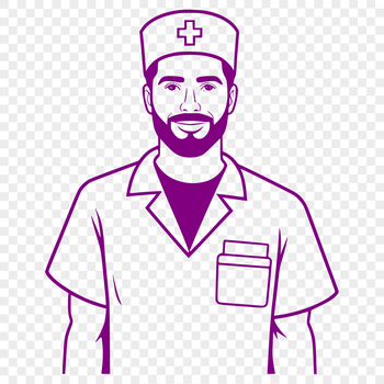 A professional illustration of a male nurse in uniform, designed as a vector graphic.