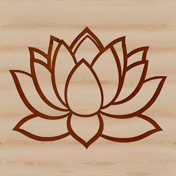 An SVG rendering of a classic lotus flower design, suitable for use as clip art or vector art in graphic design projects.