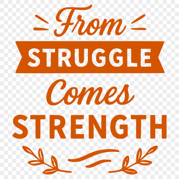 A digital vector art illustration featuring a motivational quote with clean lines and simple typography.
