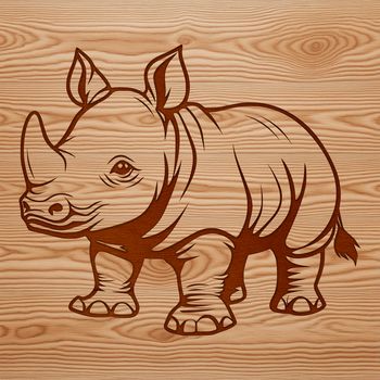 A detailed illustration of a rhinoceros, suitable for commercial or personal projects.