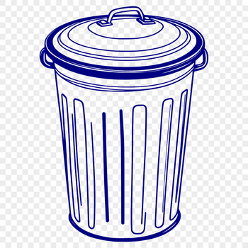 A detailed SVG illustration of a standard trash can with a lid.