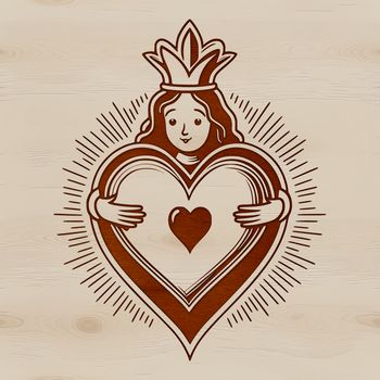 Sacred Heart icon in vector format, suitable for use in various design applications.