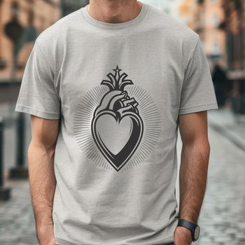 A stylized illustration of the Sacred Heart icon in vector format, suitable for various design applications.