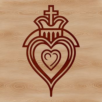 A detailed illustration of the Sacred Heart, suitable for vector design projects.