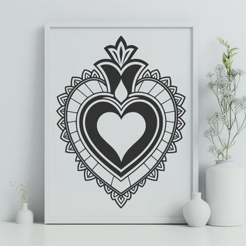 Vector illustration of the Sacred Heart symbol in various formats including SVG and PDF.