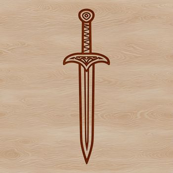 A high-quality vector image of a medieval-style sword, ideal for graphic design projects and commercial use.
