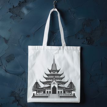 A traditional Buddhist temple with ornate architecture, suitable for use in digital designs.