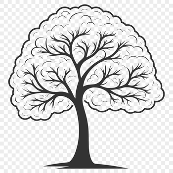 An SVG representation of a tree with intricate design elements.