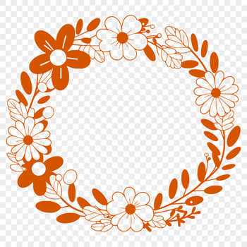 Decorative wreath created using digital illustration techniques.
