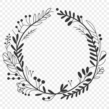 An intricately designed wreath illustration suitable for cutting machines and digital editing software.